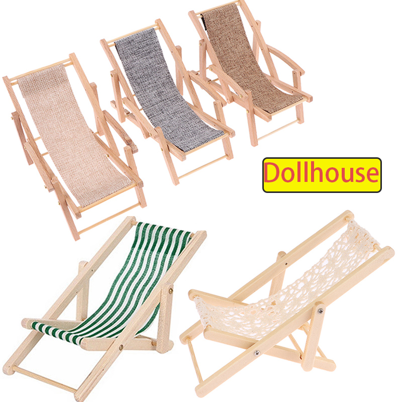 Woodworking Veneer - 1Pc 1/12 Dollhouse Foldable Deck Chair