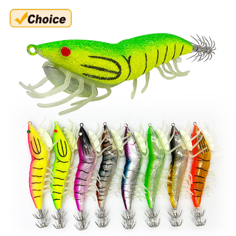 Woodworking Joint Types - 8Pcs Luminous Wooden Shrimp Squid Hooks