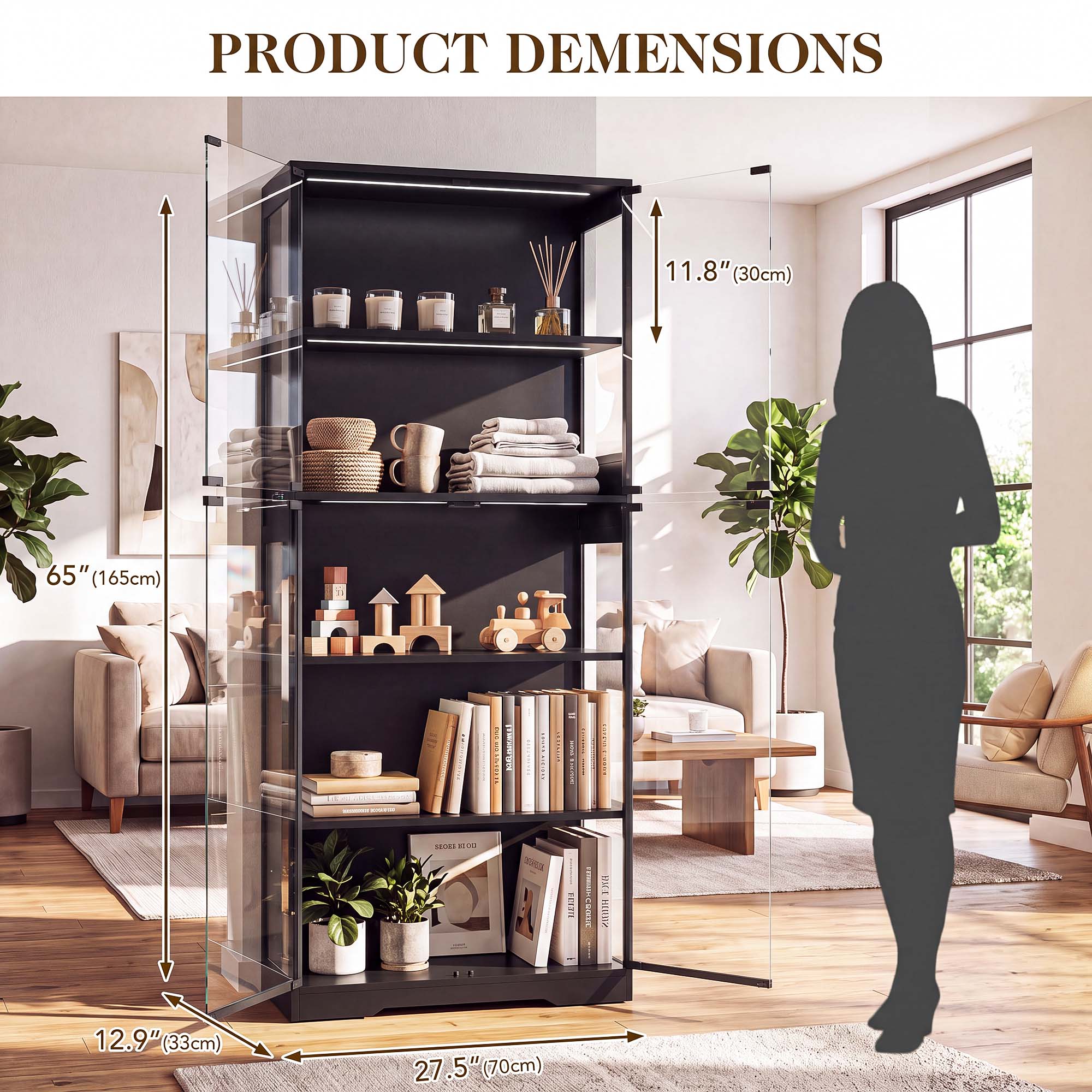 TCGBKAF 5‑Tier Display Cabinet - огляд і ціна Woodworking Veneer