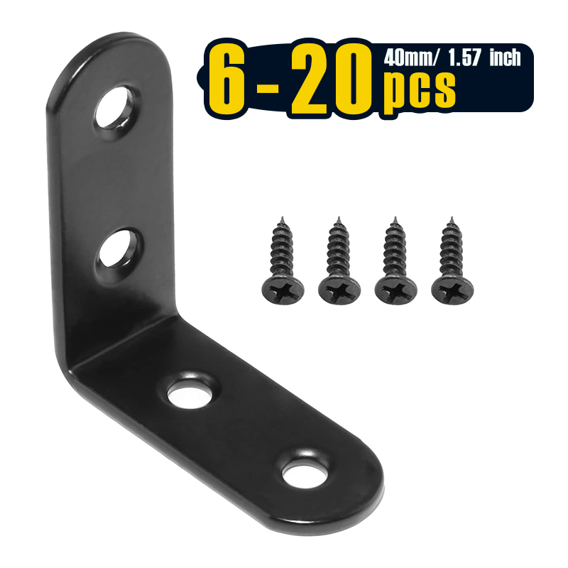 6-20 Pcs Black Corner Brace L  - огляд і ціна Woodworking Joint Types