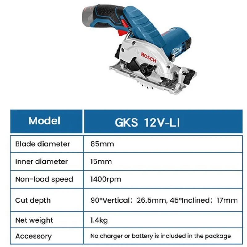BOSCH GKS 12V-LI Electric Circ - огляд і ціна Woodworking Saw