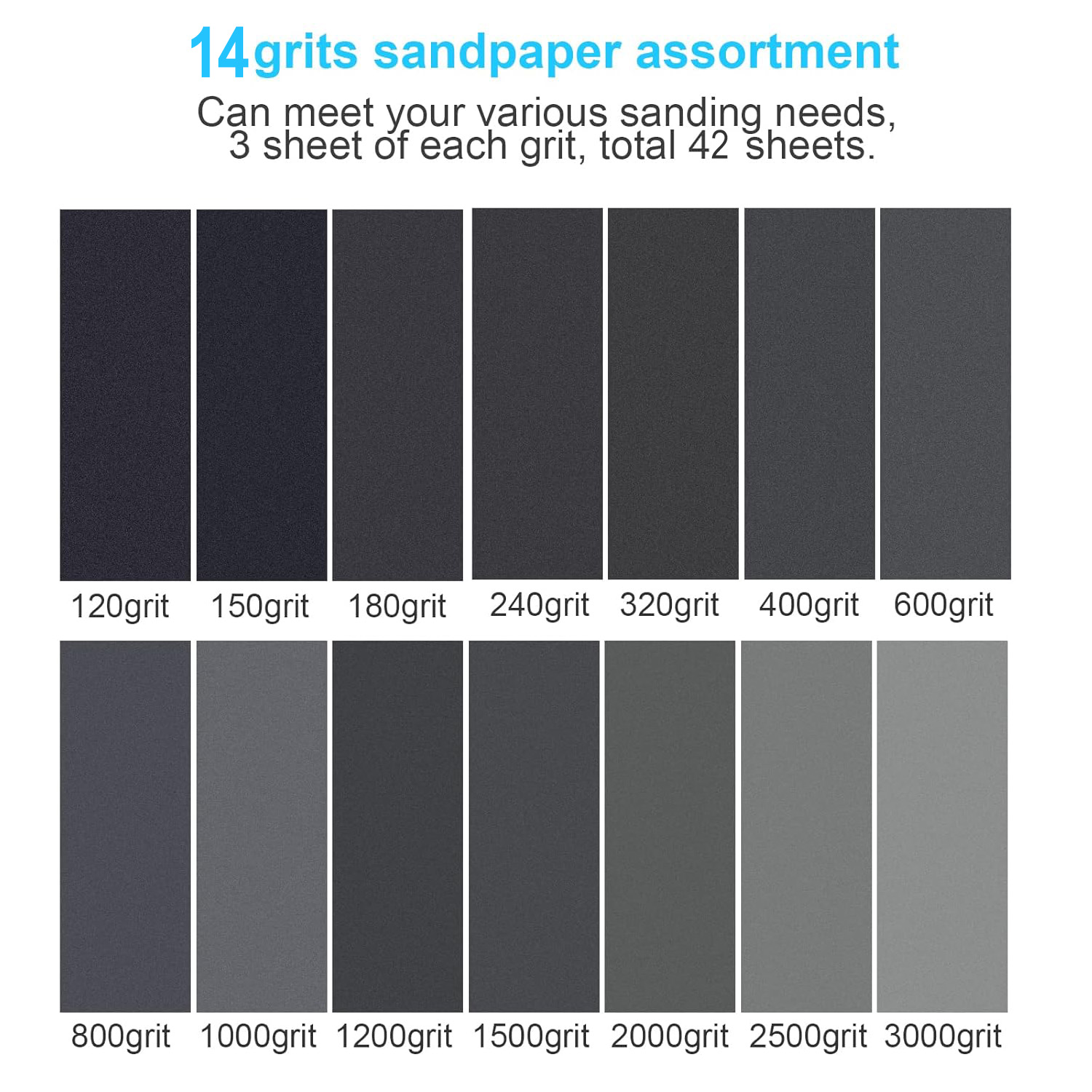 42Pcs Dry Wet Sandpaper Set, 1 - огляд і ціна Woodworking Veneer